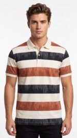 Mack Jonney Men's Striped Cotton Rich Polo T Shirt | Collar Tshirts