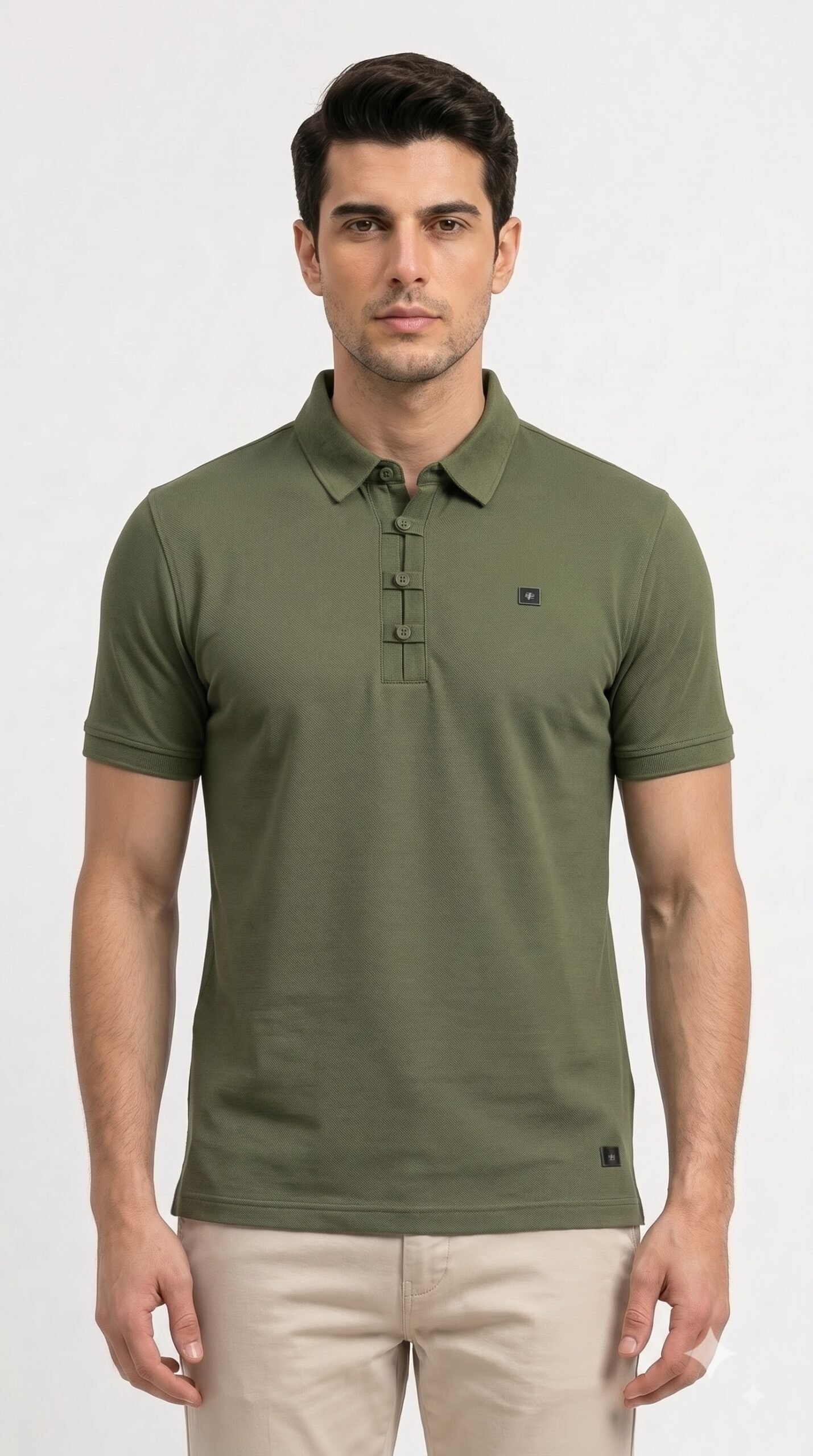 Men's Cotton Rich Solid Polo Tshirt | Collar Tshirts | Half - Image 1