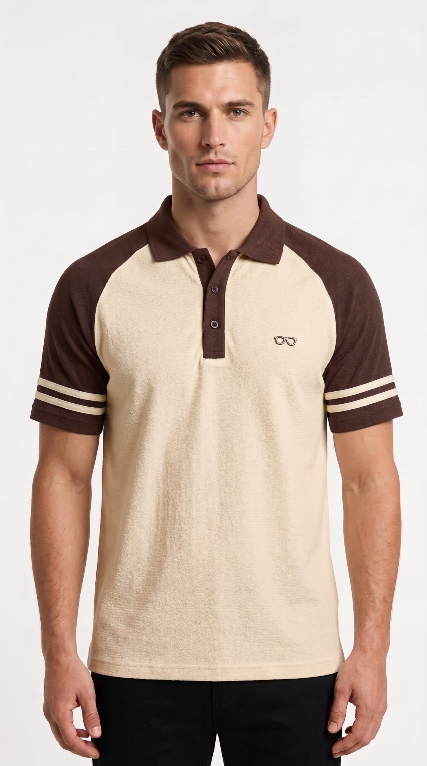 Polo t Shirt for Man | Striped Pattern Mens Cotton Polo Neck - Image 1